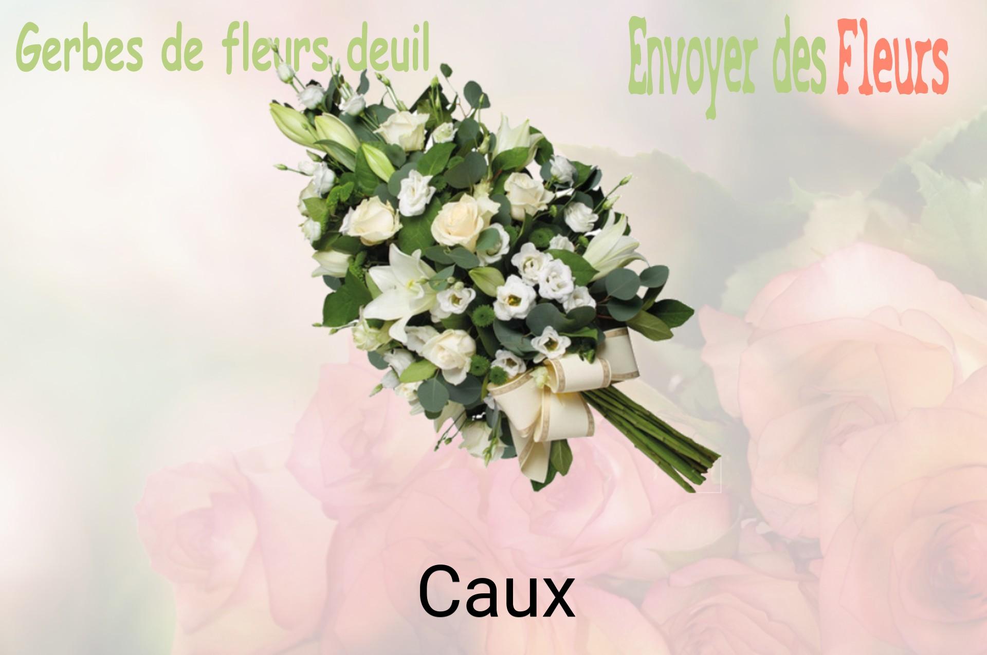 Gerbe de fleurs de deuil livrée à Caux